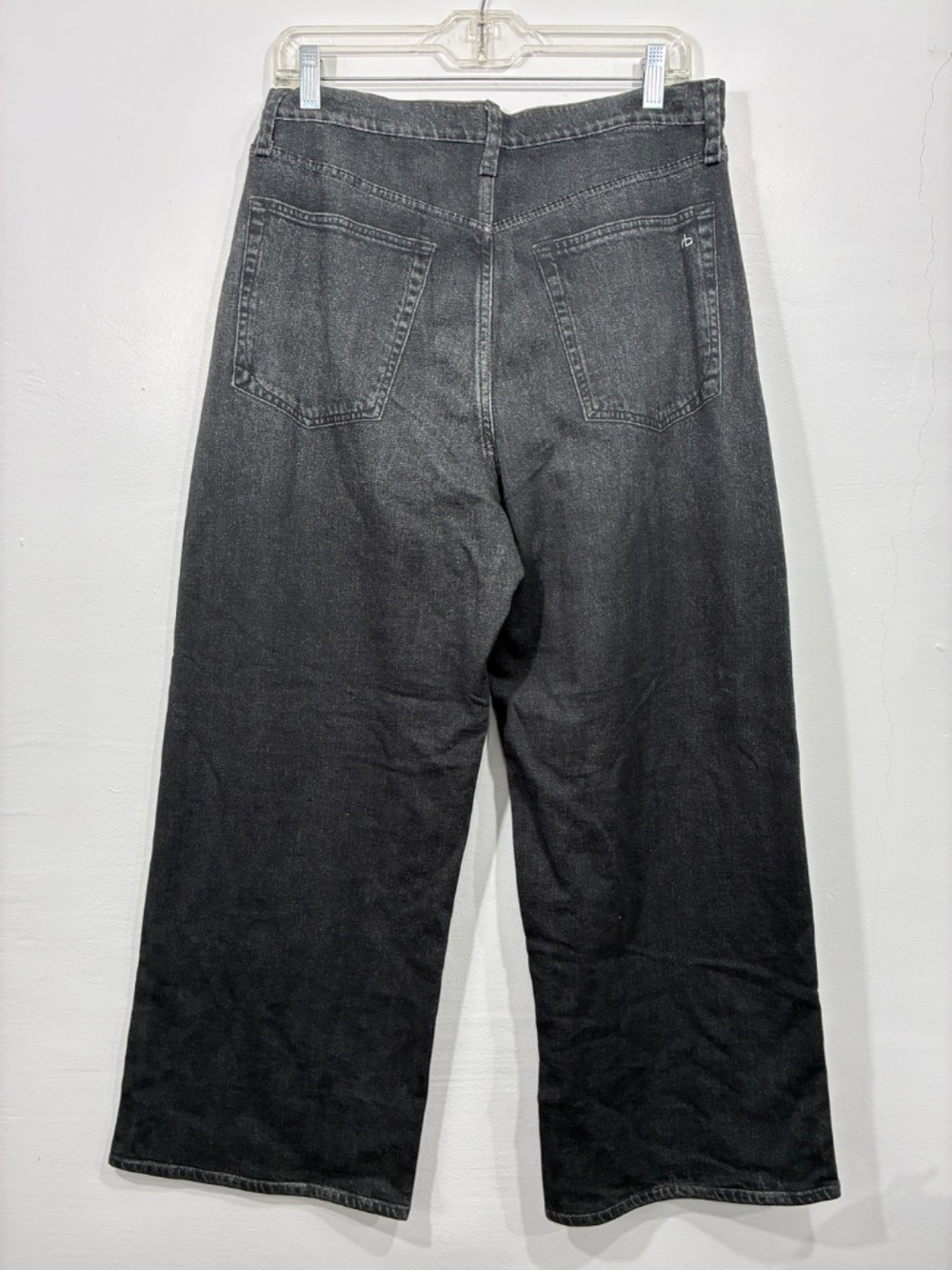 Rag & Bone Miramar Andi Wide Leg French Terry Sweatpant Jeans 27 Faded Black - Picture 6 of 12